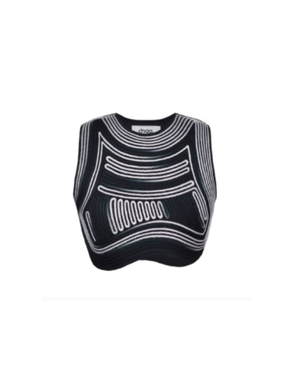 Top Wavy Azul Marino Crema