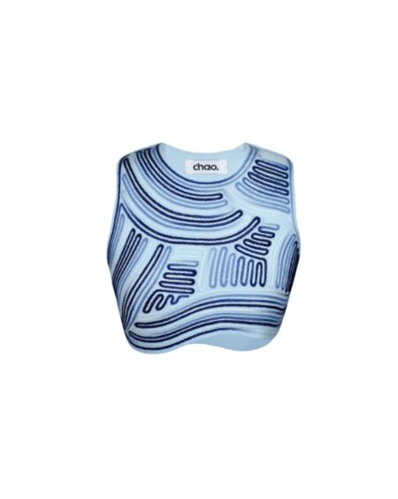 Top Wavy Azul Claro